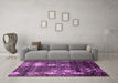 Machine Washable Abstract Pink Modern Rug in a Living Room, wshabs513pnk