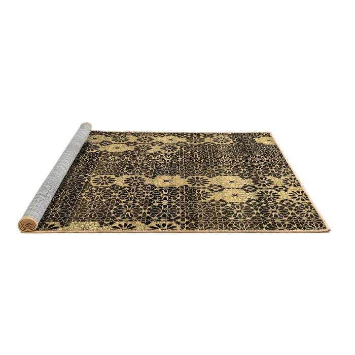 Sideview of Machine Washable Abstract Brown Modern Rug, wshabs513brn