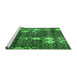 Sideview of Machine Washable Abstract Green Modern Area Rugs, wshabs513grn