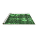 Sideview of Machine Washable Abstract Emerald Green Modern Area Rugs, wshabs513emgrn