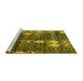 Sideview of Machine Washable Abstract Yellow Modern Rug, wshabs513yw