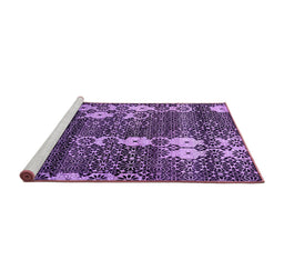 Sideview of Machine Washable Abstract Purple Modern Area Rugs, wshabs513pur