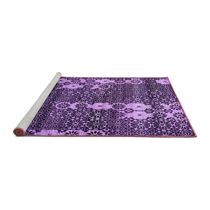 Sideview of Machine Washable Abstract Purple Modern Area Rugs, wshabs513pur