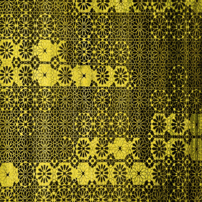 Square Machine Washable Abstract Yellow Modern Rug, wshabs513yw