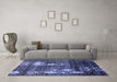 Machine Washable Abstract Blue Modern Rug in a Living Room, wshabs513blu