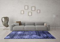 Machine Washable Abstract Blue Modern Rug, wshabs513blu