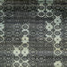 Square Abstract Dark Sea Green Modern Rug, abs513