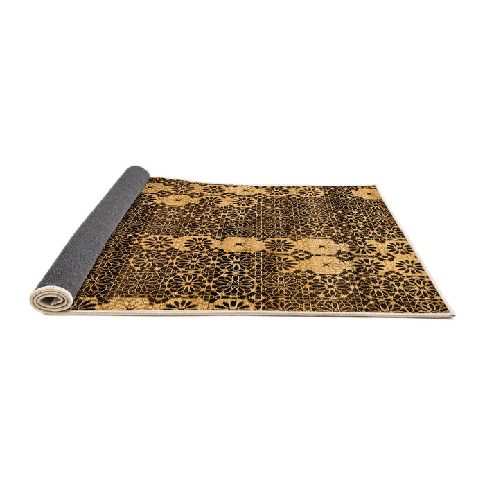 Sideview of Abstract Orange Modern Rug, abs513org