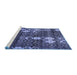 Sideview of Machine Washable Abstract Blue Modern Rug, wshabs513blu