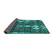 Sideview of Abstract Turquoise Modern Rug, abs513turq