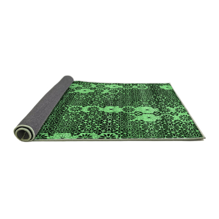 Sideview of Abstract Emerald Green Modern Rug, abs513emgrn