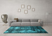 Machine Washable Abstract Light Blue Modern Rug in a Living Room, wshabs513lblu