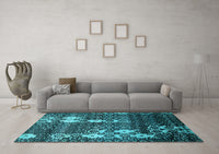 Machine Washable Abstract Light Blue Modern Rug, wshabs513lblu