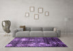 Machine Washable Abstract Purple Modern Area Rugs in a Living Room, wshabs513pur