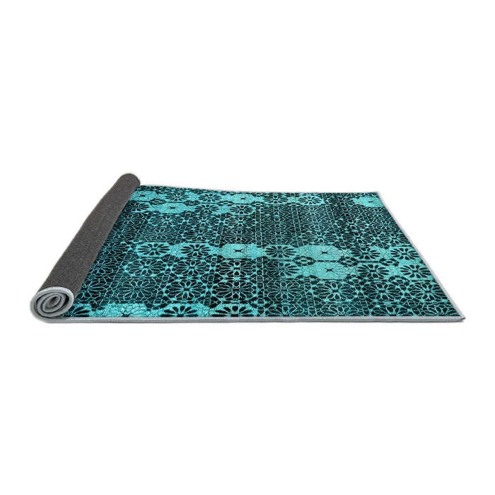Sideview of Abstract Light Blue Modern Rug, abs513lblu