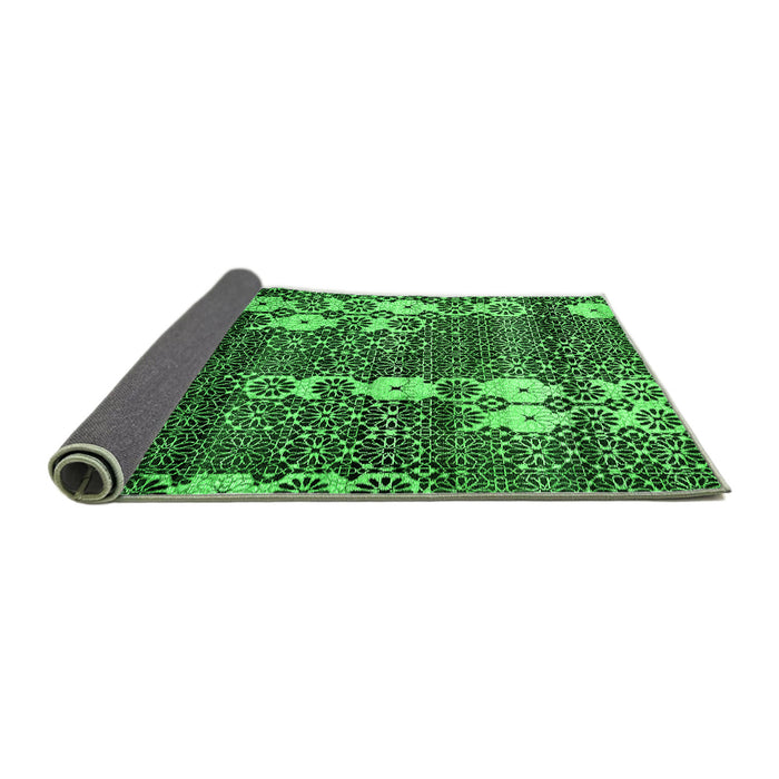 Sideview of Abstract Green Modern Rug, abs513grn
