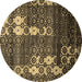 Round Abstract Brown Modern Rug, abs513brn