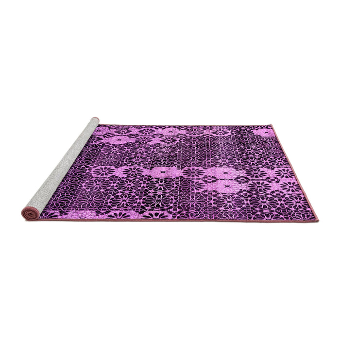 Sideview of Machine Washable Abstract Pink Modern Rug, wshabs513pnk