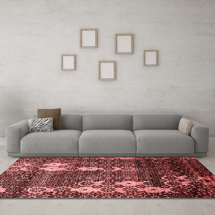 Modern Red Washable Rugs