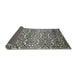 Sideview of Abstract Pale Silver Gray Modern Rug, abs514