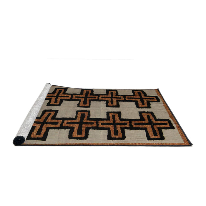 Sideview of Machine Washable Abstract Night Red Rug, wshabs5140