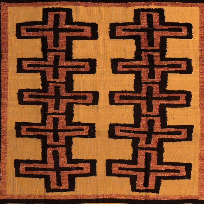 Square Abstract Orange Modern Rug, abs5140org