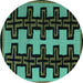 Round Abstract Turquoise Modern Rug, abs5140turq