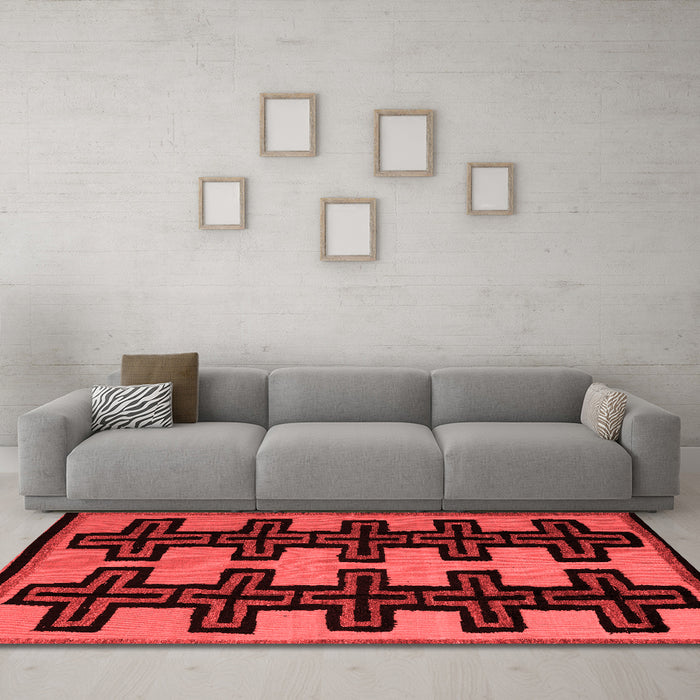 Modern Red Washable Rugs