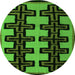 Round Machine Washable Abstract Green Modern Area Rugs, wshabs5140grn