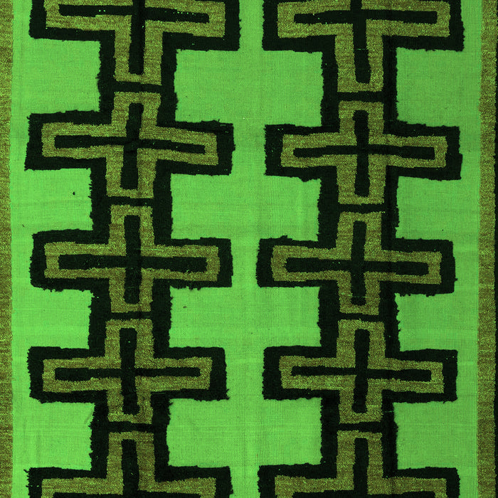 Machine Washable Abstract Green Modern Area Rugs, wshabs5140grn