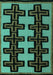 Machine Washable Abstract Turquoise Modern Area Rugs, wshabs5140turq