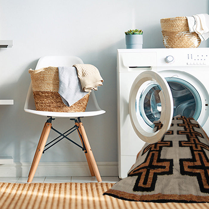 Machine Washable Abstract Night Red Rug in a Washing Machine, wshabs5140