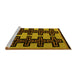 Sideview of Machine Washable Abstract Yellow Modern Rug, wshabs5140yw