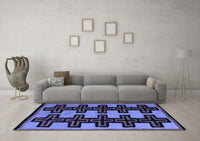 Machine Washable Abstract Blue Modern Rug, wshabs5140blu