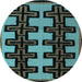 Round Abstract Light Blue Modern Rug, abs5140lblu