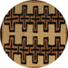 Round Abstract Brown Modern Rug, abs5140brn