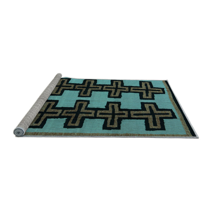 Sideview of Machine Washable Abstract Light Blue Modern Rug, wshabs5140lblu