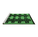 Sideview of Machine Washable Abstract Emerald Green Modern Area Rugs, wshabs5140emgrn