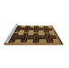 Sideview of Machine Washable Abstract Brown Modern Rug, wshabs5140brn