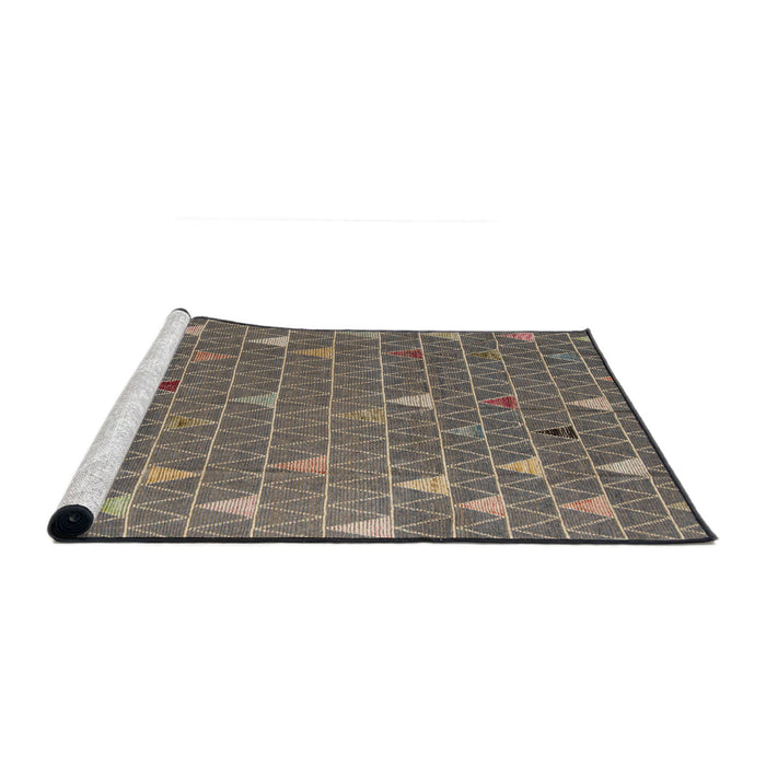 Sideview of Machine Washable Abstract Coffee Brown Rug, wshabs5141