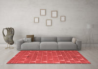 Machine Washable Abstract Red Modern Rug, wshabs5141red