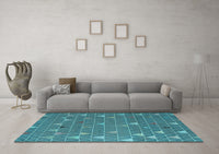 Machine Washable Abstract Light Blue Modern Rug, wshabs5141lblu