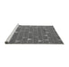 Sideview of Machine Washable Abstract Gray Modern Rug, wshabs5141gry