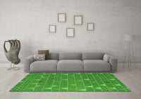 Machine Washable Abstract Green Modern Rug, wshabs5141grn