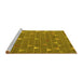 Sideview of Machine Washable Abstract Yellow Modern Rug, wshabs5141yw