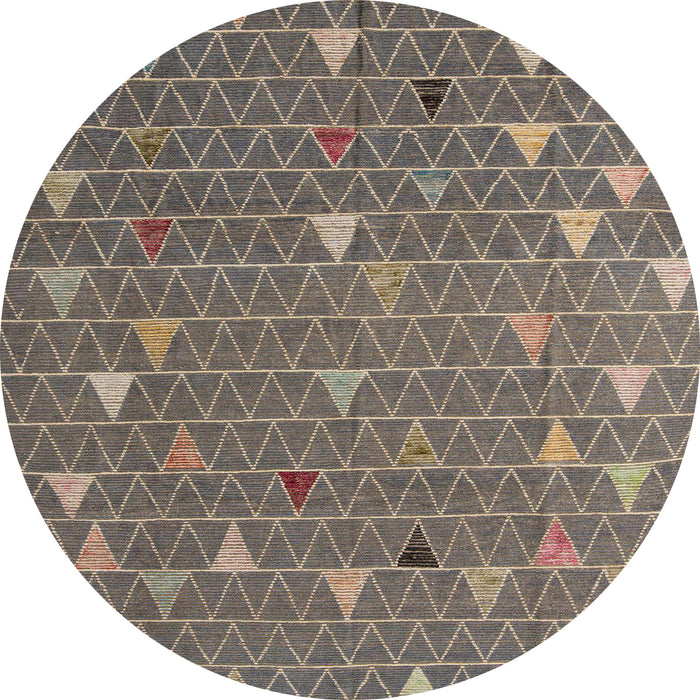 Round Machine Washable Abstract Coffee Brown Rug, wshabs5141