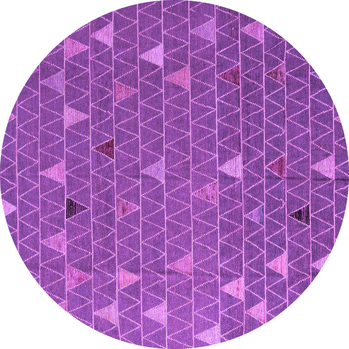 Round Machine Washable Abstract Purple Modern Area Rugs, wshabs5141pur