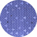 Round Machine Washable Abstract Blue Modern Rug, wshabs5141blu