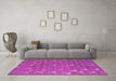 Machine Washable Abstract Pink Modern Rug in a Living Room, wshabs5141pnk