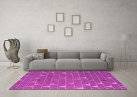 Machine Washable Abstract Pink Modern Rug, wshabs5141pnk